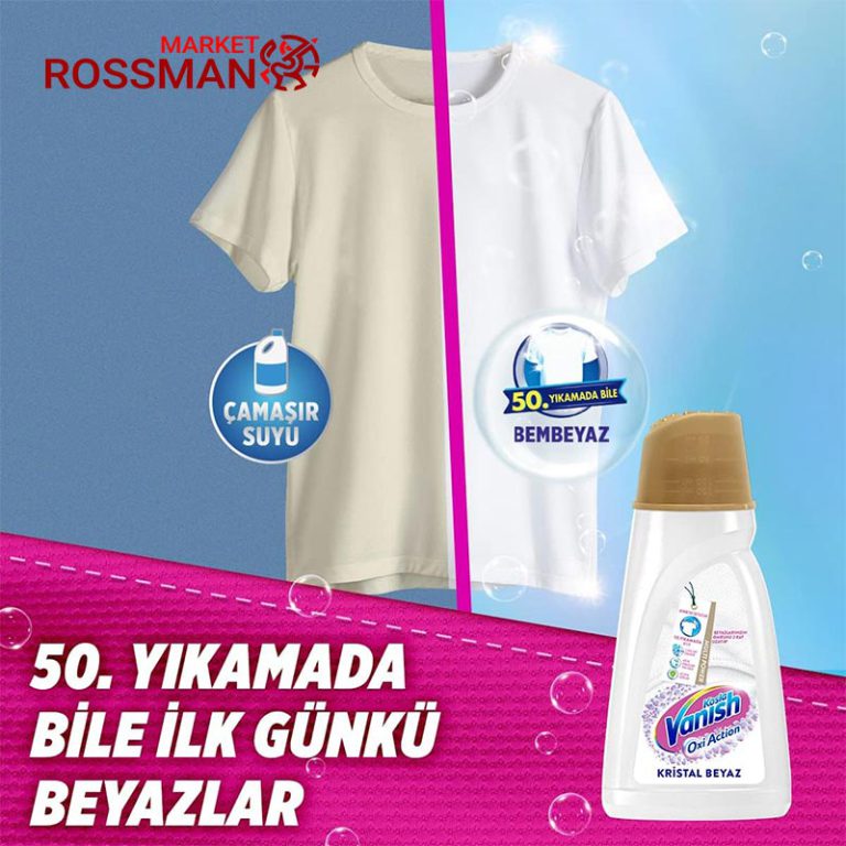 لکه بر لباس ونیش Vanish مدل Oxi Action مناسب البسه سفید حجم 1000 میلی لیتر